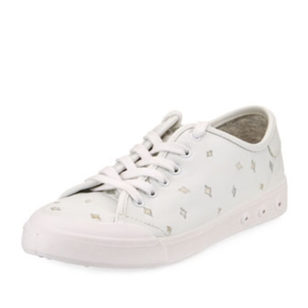 Rag & Bone Standard Issue Leather Sneakers White Size 6.5 EU 36.5 embroidery low